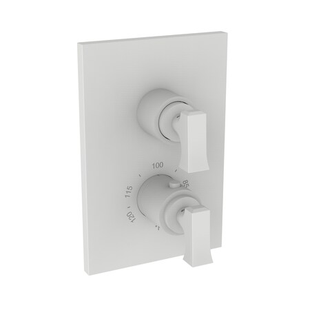 Newport Brass 1/2" Square Thermostatic Trim Plate With Handle in Matte White 3-2573TS-52